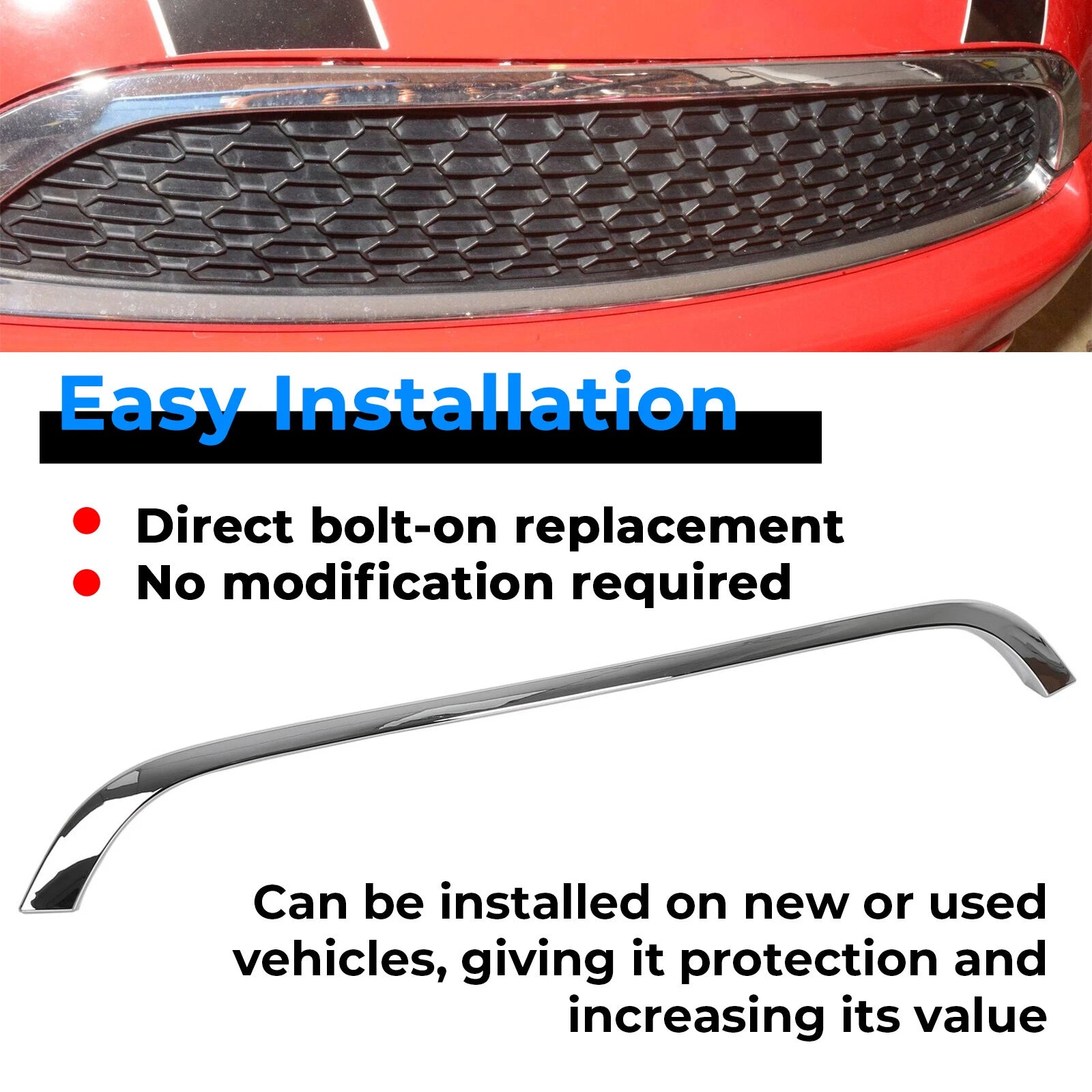 Chrome Grille Hood Molding Trim for Mini Cooper (2007–2015)