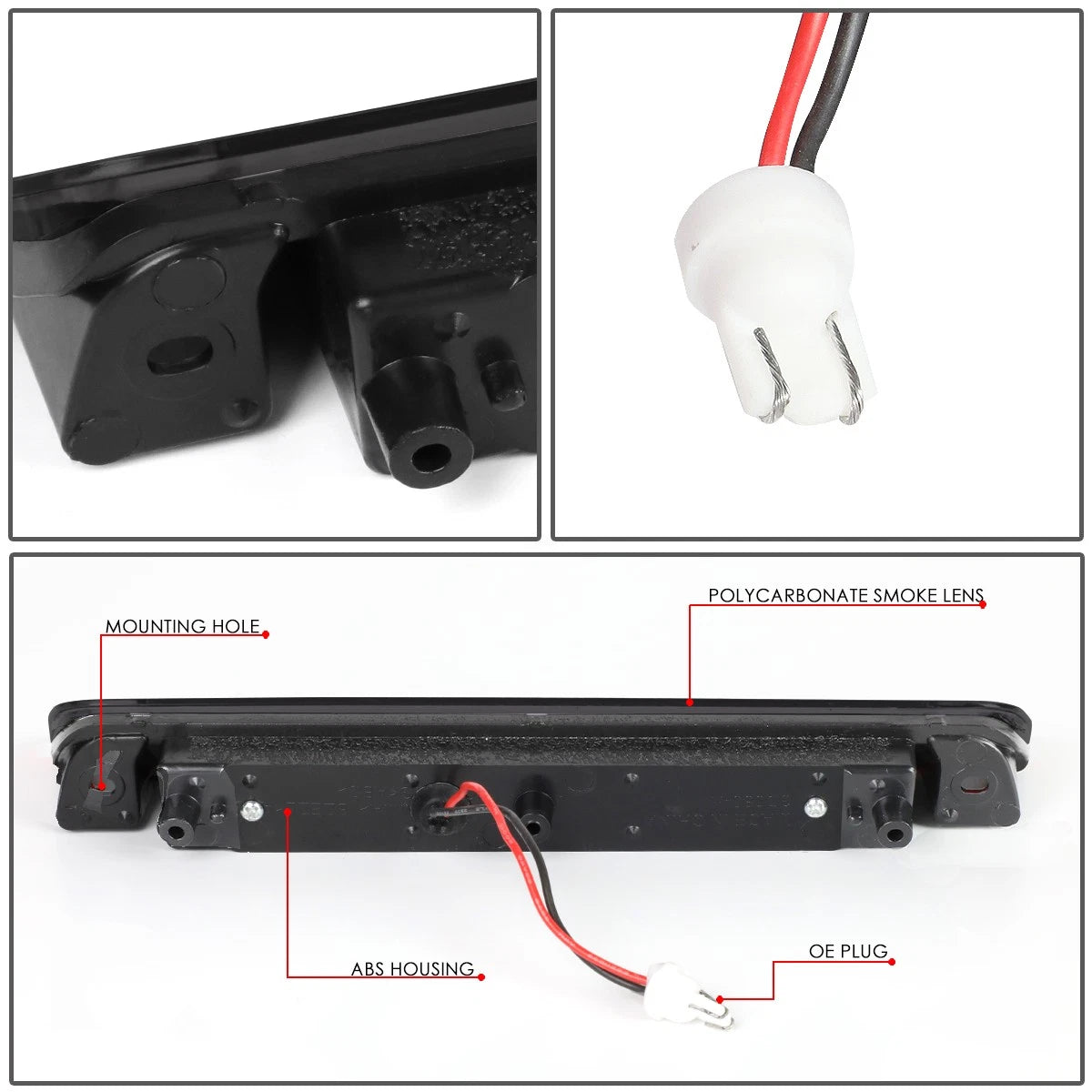 Full LED High Mount Third Tail Brake Light for Honda Ridgeline (2006–2014)