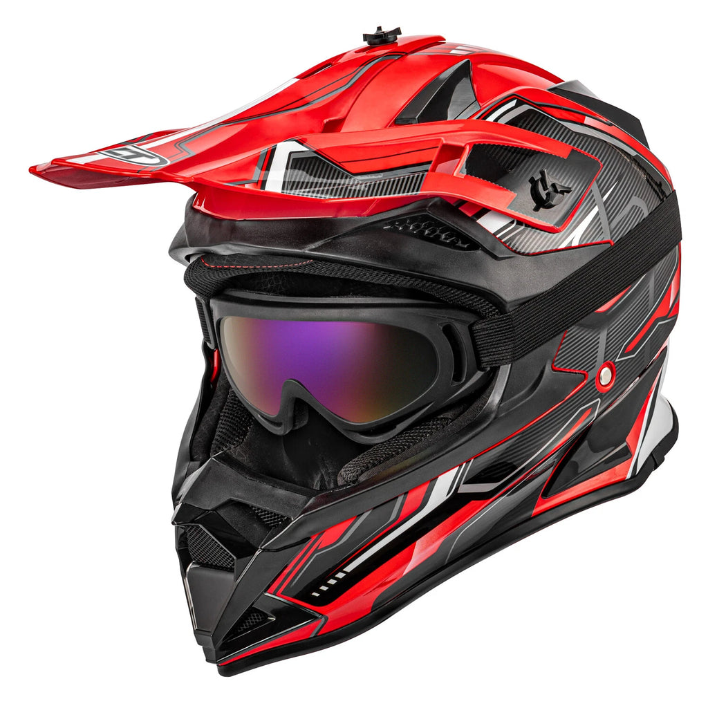 Motocross DOT Helmet for Motorcycle Dirt Bike ATV UTV with Goggles, Mask, Gloves