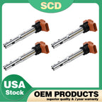 Set of 4 Ignition Coils for Audi A6 Quattro A4 A5 R8 Q5 VW Golf GTI 2.0T UF529