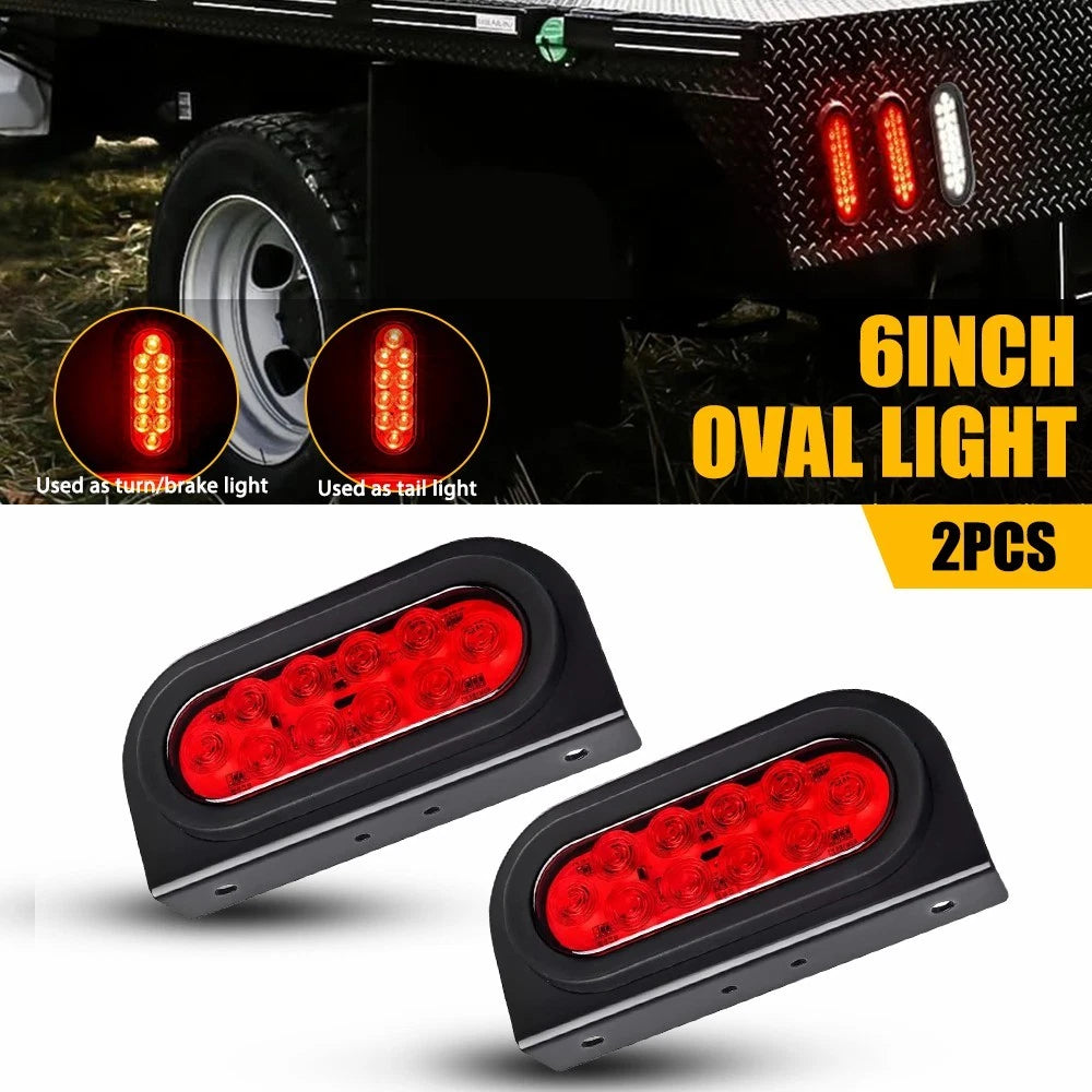 2X 6" Oval LED Trailer Lights for Truck (DOT Approved)
