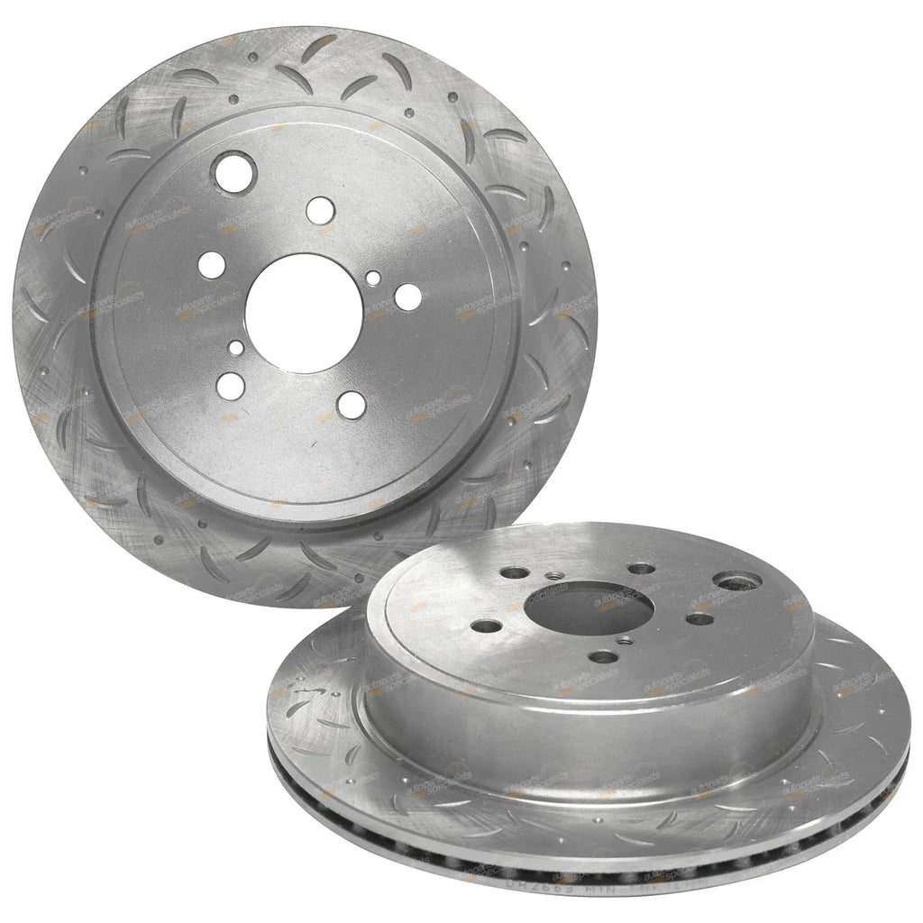 2 x Rear Drilled + Slotted Disc Brake Rotors for Toyota 86 ZN6 GTS (2012–2015)