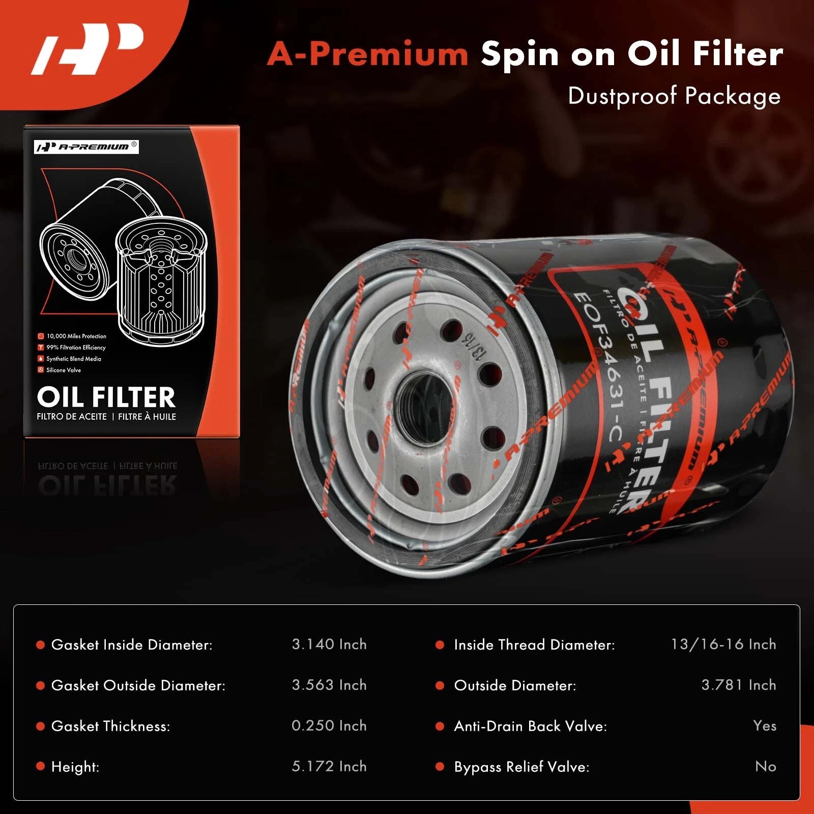 Engine Oil Filter for Chevy C10 C20 Suburban (1968-1986)