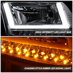 Chrome U-LED DRL Sequential Turn Signal Headlights for RAM 1500 (2009–2024)