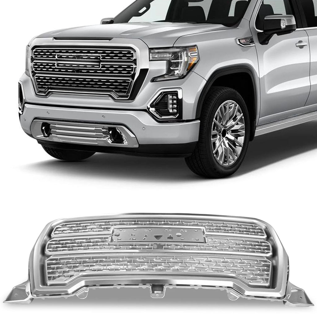 Chrome Front Upper Grille for GMC Sierra 1500 Denali (2019–2021)