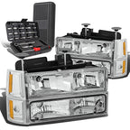 Chrome Amber Signal Headlight for GMC C10 C/K Pickup (1994–2000)