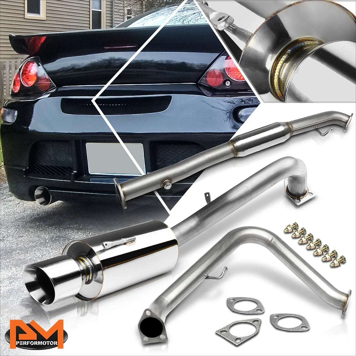 4" Rolled Tip Catback Exhaust System for Mitsubishi Eclipse (2000–2005)