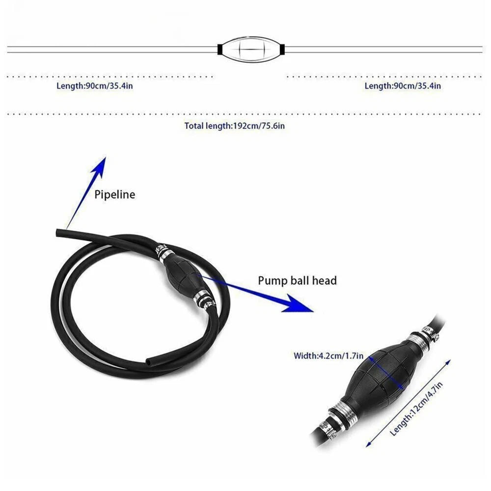 3/8" Fuel Hose Line Assembly with Primer Bulb for Marine Outboard Motors