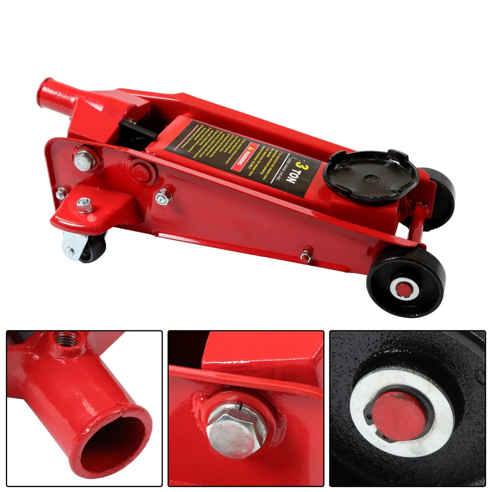 3 Ton Hydraulic Floor Jack for Universal Use (5.1"-18.3" Lift Range)