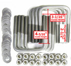 Set of 8 U-Bolts for Boat Trailer (1/2" D x 3 1/16" W x 4 5/16" L)