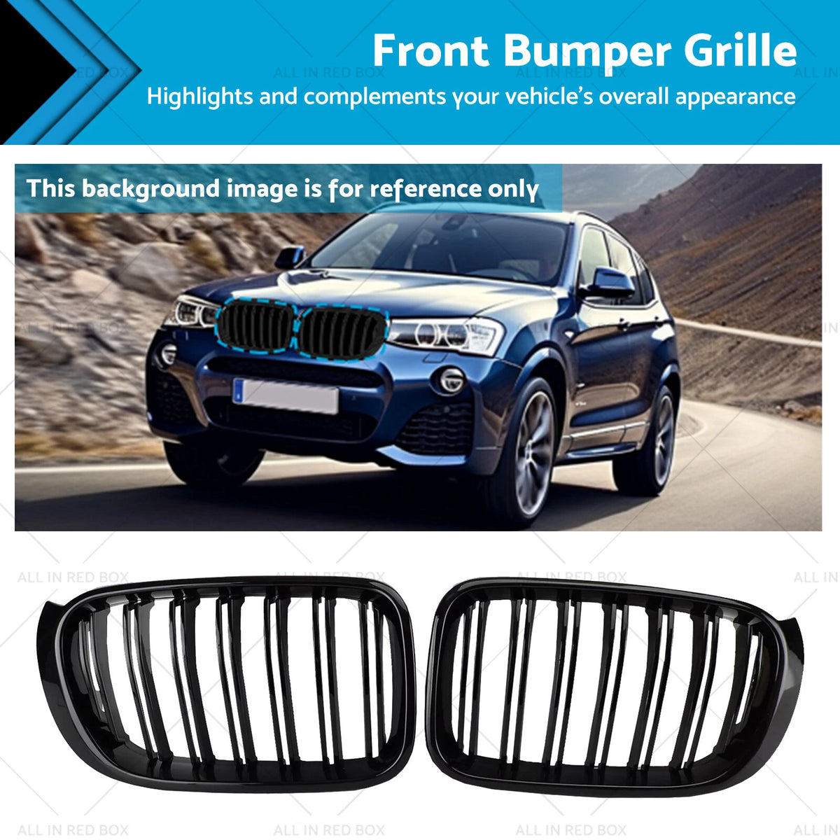 Front Bumper Kidney Grille for BMW X3 X4 F25 F26 (2014–2017)