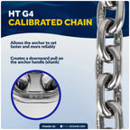1/4" x 2' Lead Chain with Shackles for Boat Anchor (HTG4)
