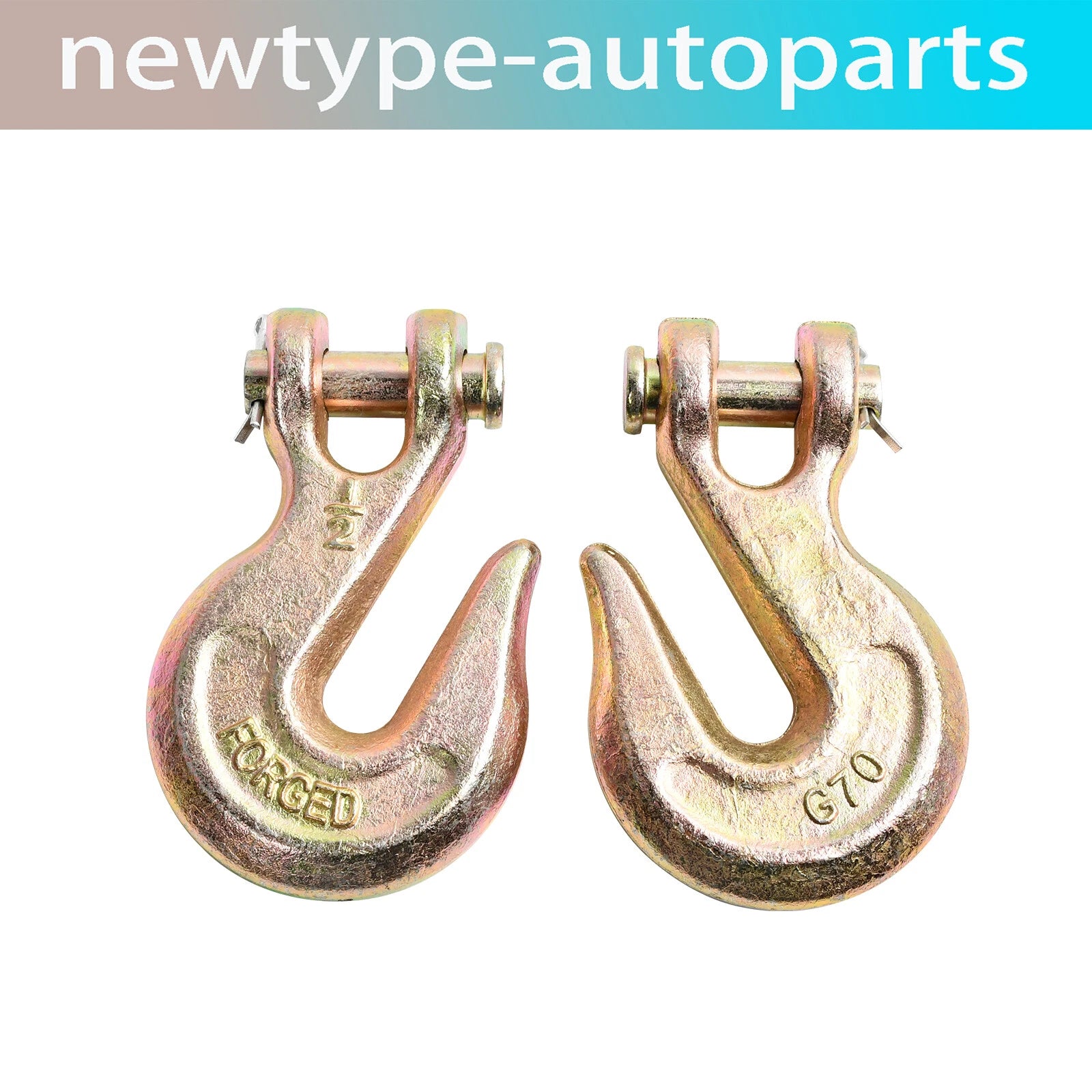 Set of 2 Clevis Grab Hooks for G70 Chain Tie Down Towing (Flatbed Truck)