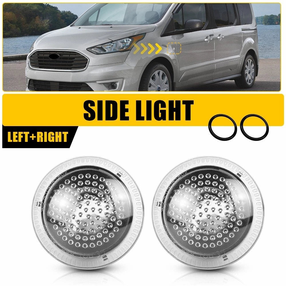 Clear Lens Side Fender Turn Signal Lights for Ford Transit Connect (2010–2023)