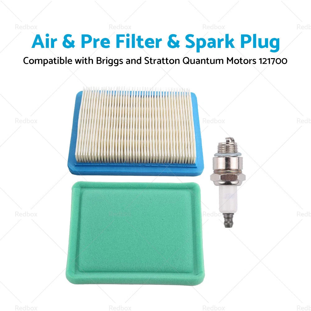 Air Filter & Spark Plug for Briggs and Stratton Quantum Motors (121700)