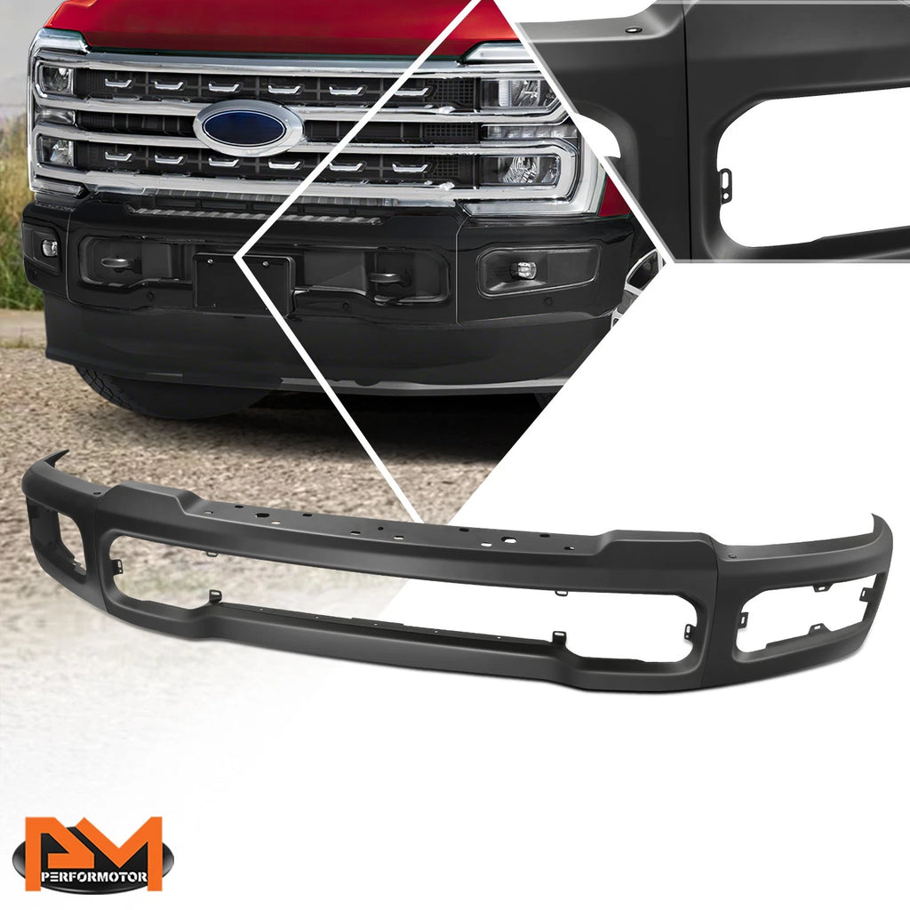 Front Bumper Face Bar for Ford F-250 F-350 SD (2023–2026) w/ Fog Light Holes Black