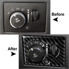 Black Carbon Fiber Headlight Switch Panel Cover Trim for Dodge Challenger (2008–2014)