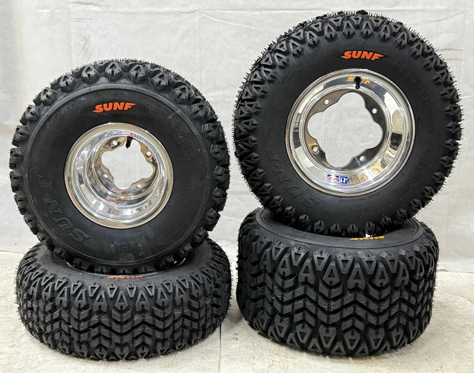 Set of 4 DWT Polished Rims for Banshee 350, YFZ450, Raptor 700, 660