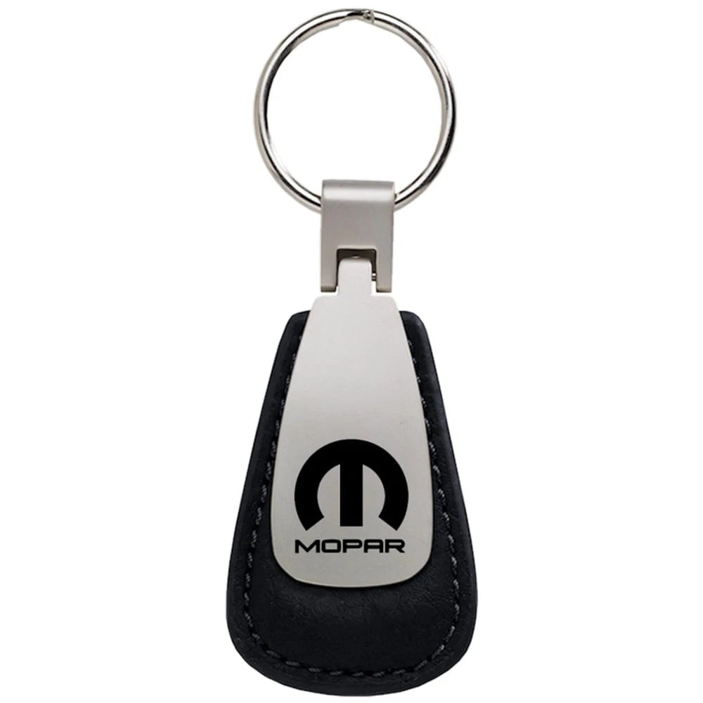 Black Leather Teardrop Keychain - Officially Licensed for Mopar Vehicles