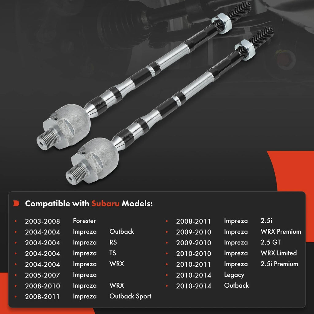 2X Front Inner Side Tie Rod End for Subaru Outback (2010-2014) Forester (2003-2008)