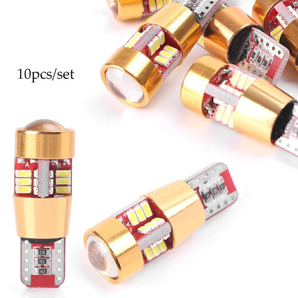 10X T10 3014 27SMD LED Wedge Light Bulb for Car - White