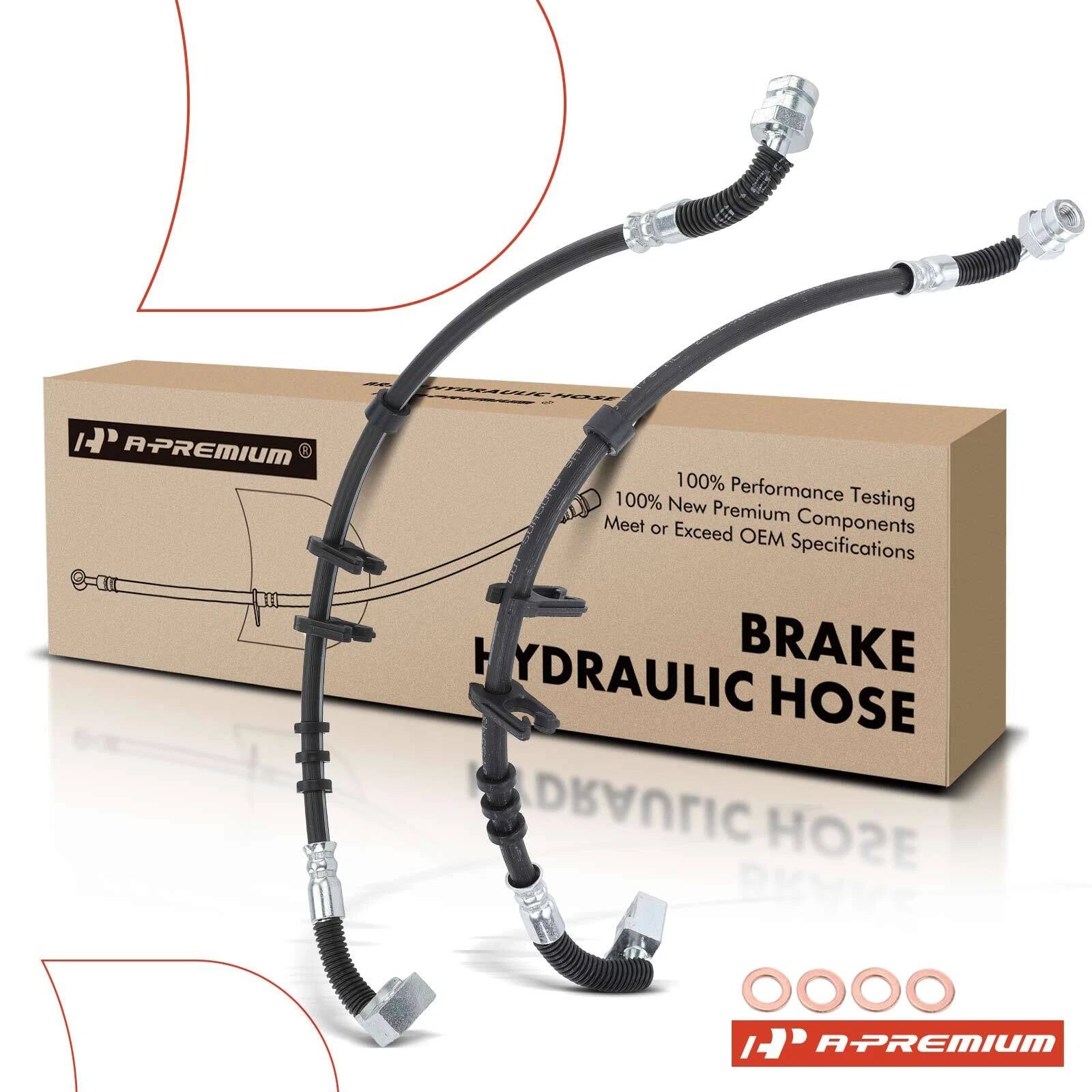 2X Brake Hydraulic Hose Front for Ford E-150 E-350 Super Duty (2005–2007)