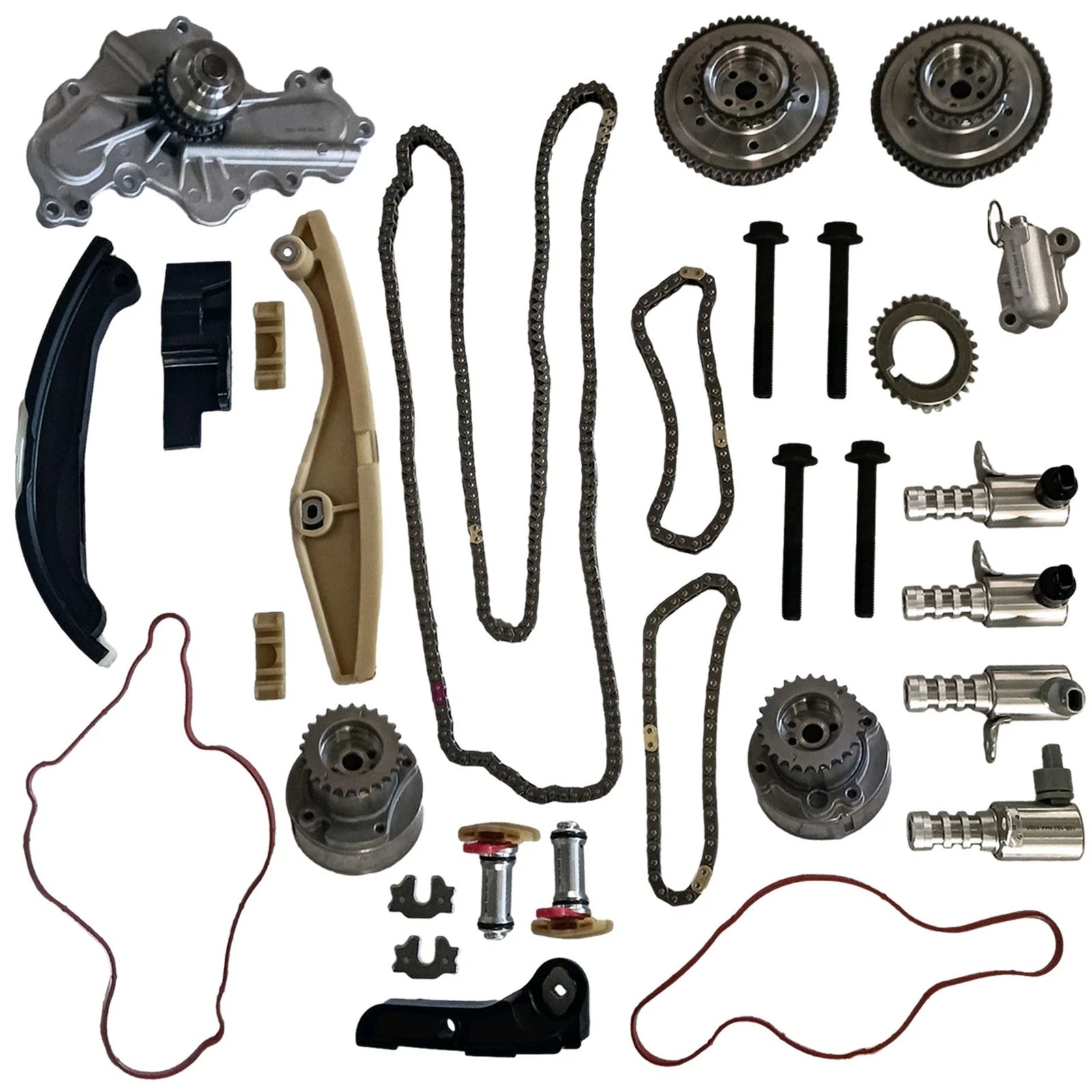 Engine Timing Chain Kit with Water Pump for Ford Explorer Flex Taurus Edge (2009–2019)