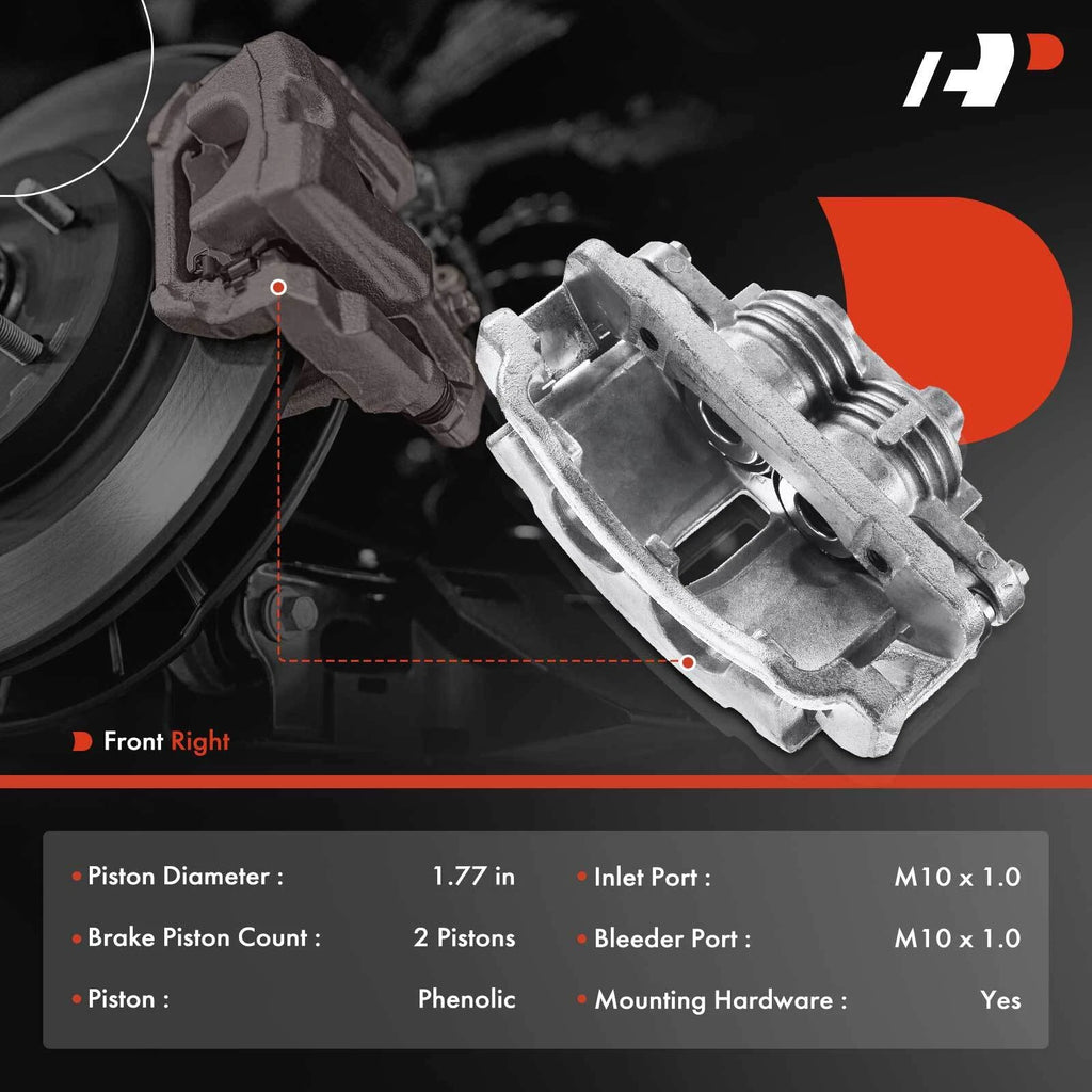 Front Passenger Side Brake Caliper with Bracket for Ford Mustang (1999-2002)