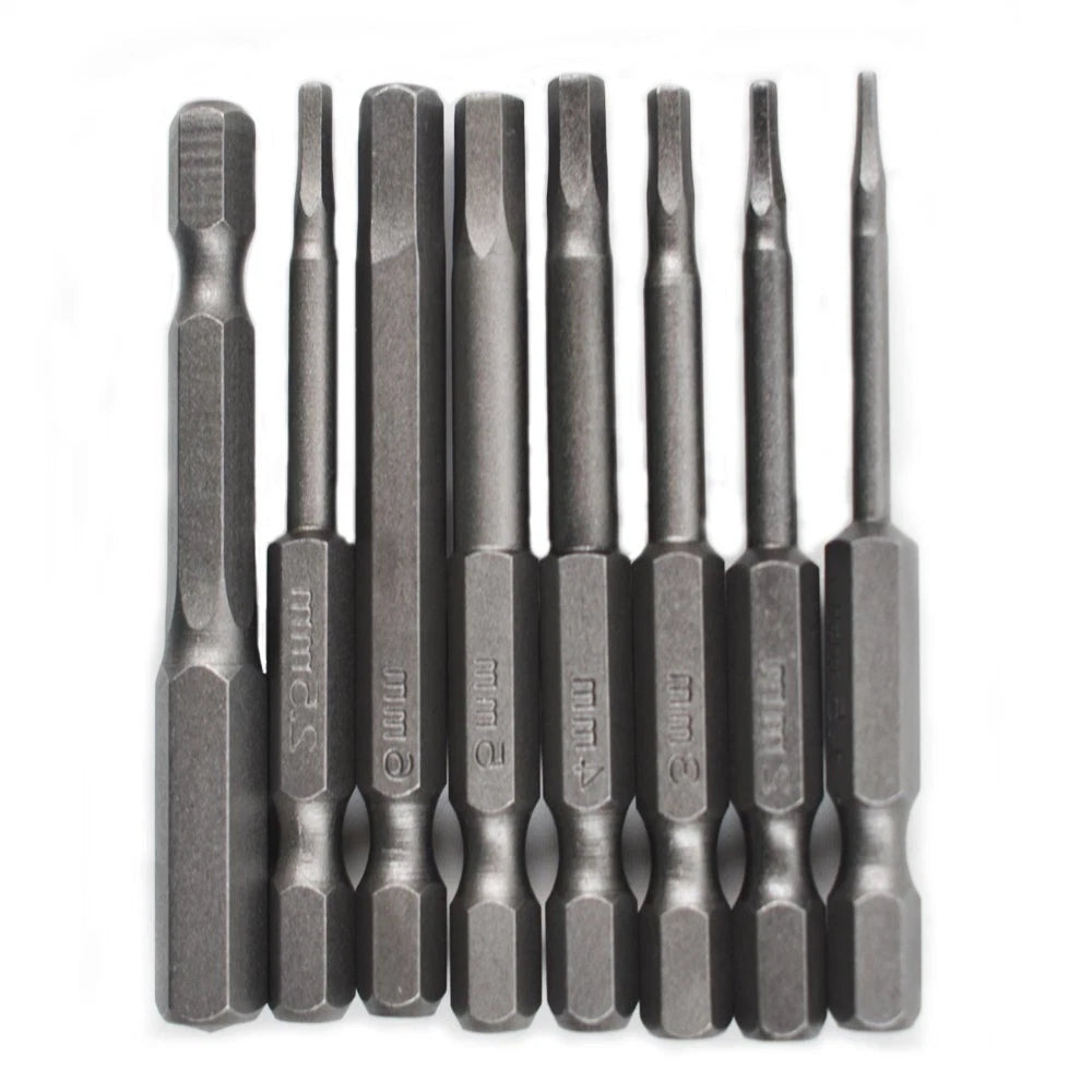 Set of 9 Hex Key Allen Bits for Impact Driver Power Drill