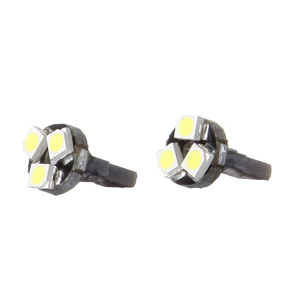 10Pcs White T5 Wedge 3-SMD LED Light Bulbs for Speedometer Gauge Cluster