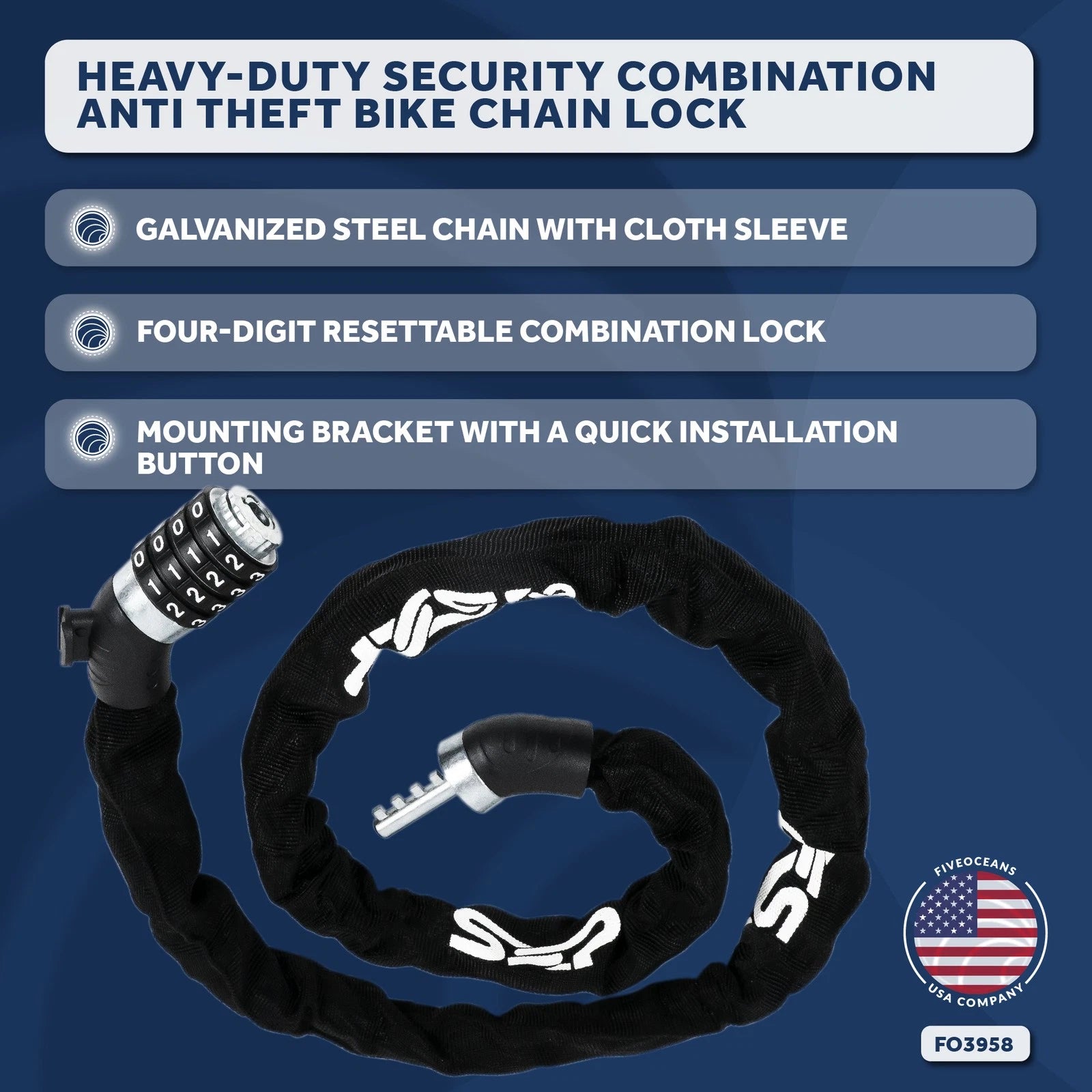 Bike Chain Lock for All Bikes (Combination Anti Theft)