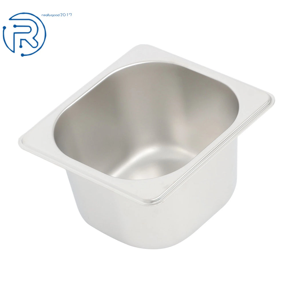 Set of 6 Steam Table Pans for Restaurant Use (1/6 Size, 4 Inch Deep)