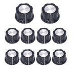 Set of 10 Black A03 Potentiometer Knobs for Electronics