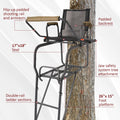 Hunting Ladder Tree Stand with Shooting Rail for Outdoor Use (15.5')