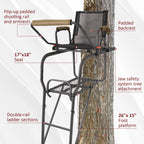 Hunting Ladder Tree Stand with Shooting Rail for Outdoor Use (15.5')
