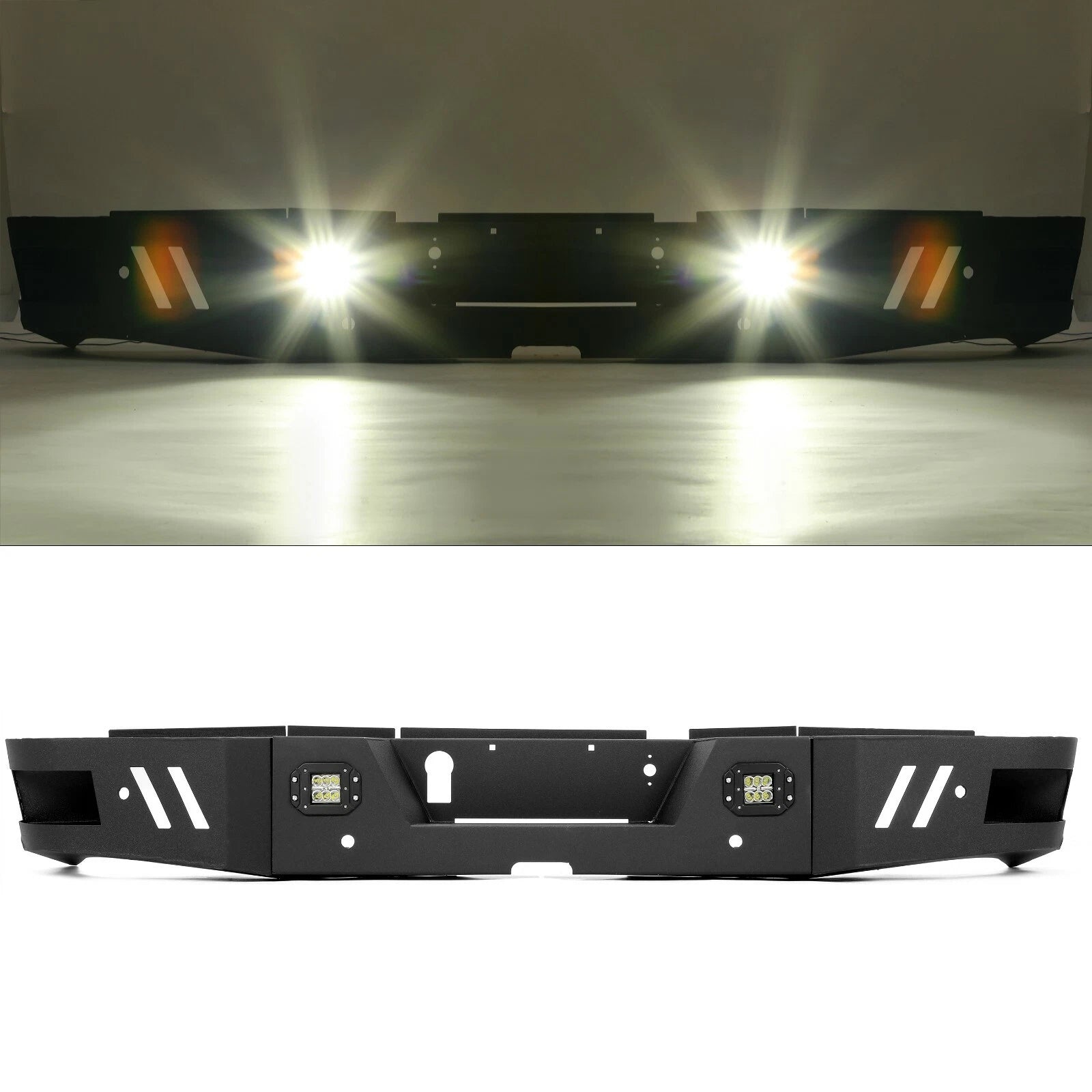 Rear Bumper Steel for Ram 2500 3500 (2010–2024) w/ LED Lights Bolt Kits
