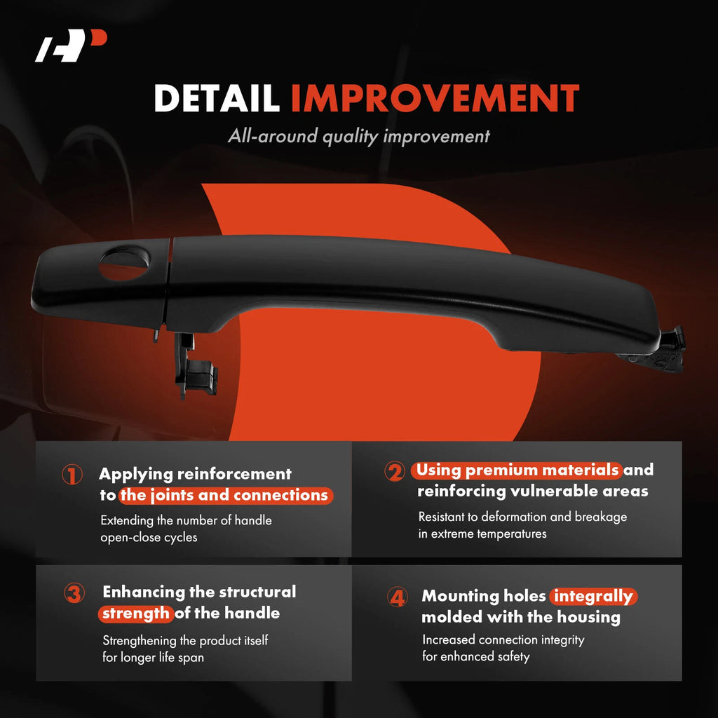 Front Left Exterior Door Handle for Kia Soul (2014–2022) - Primed Black