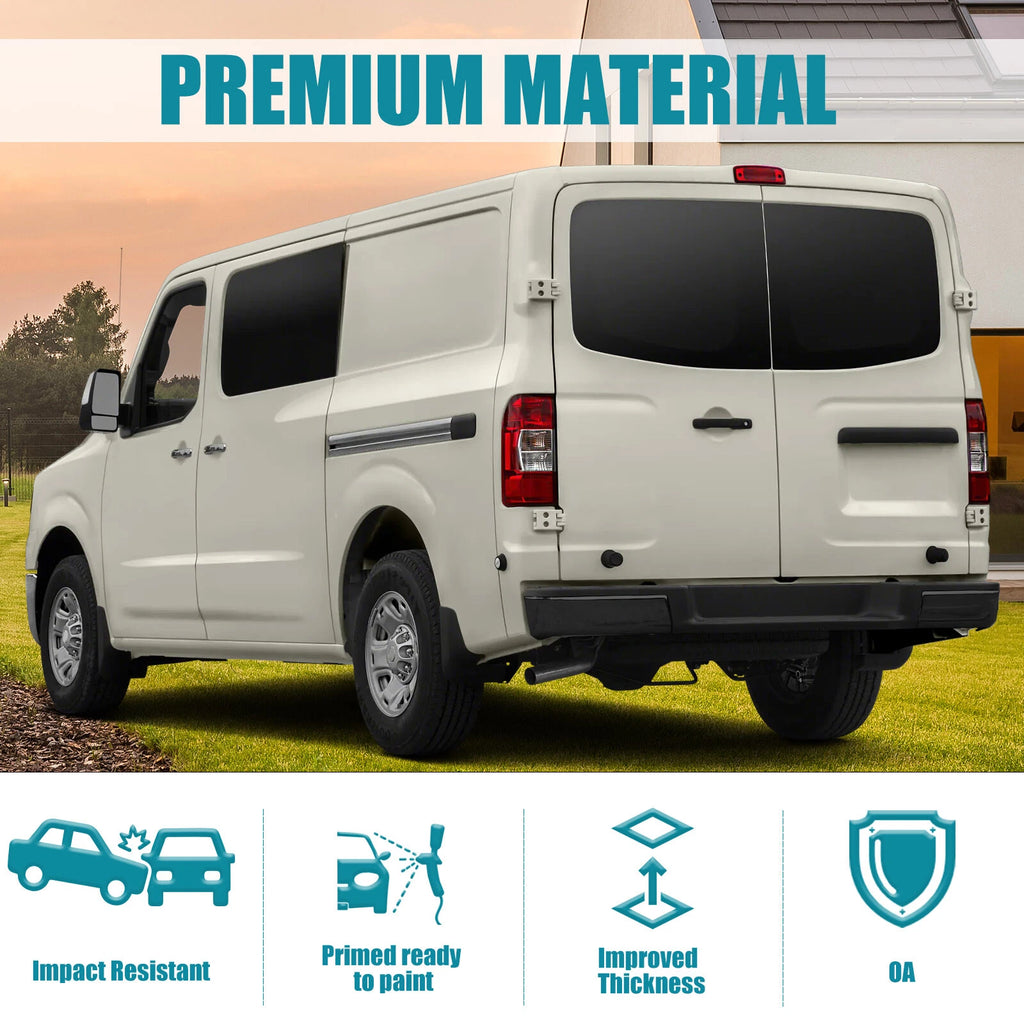 Black Steel Rear Step Bumper for Nissan NV1500 NV2500 NV3500 (2012–2021)