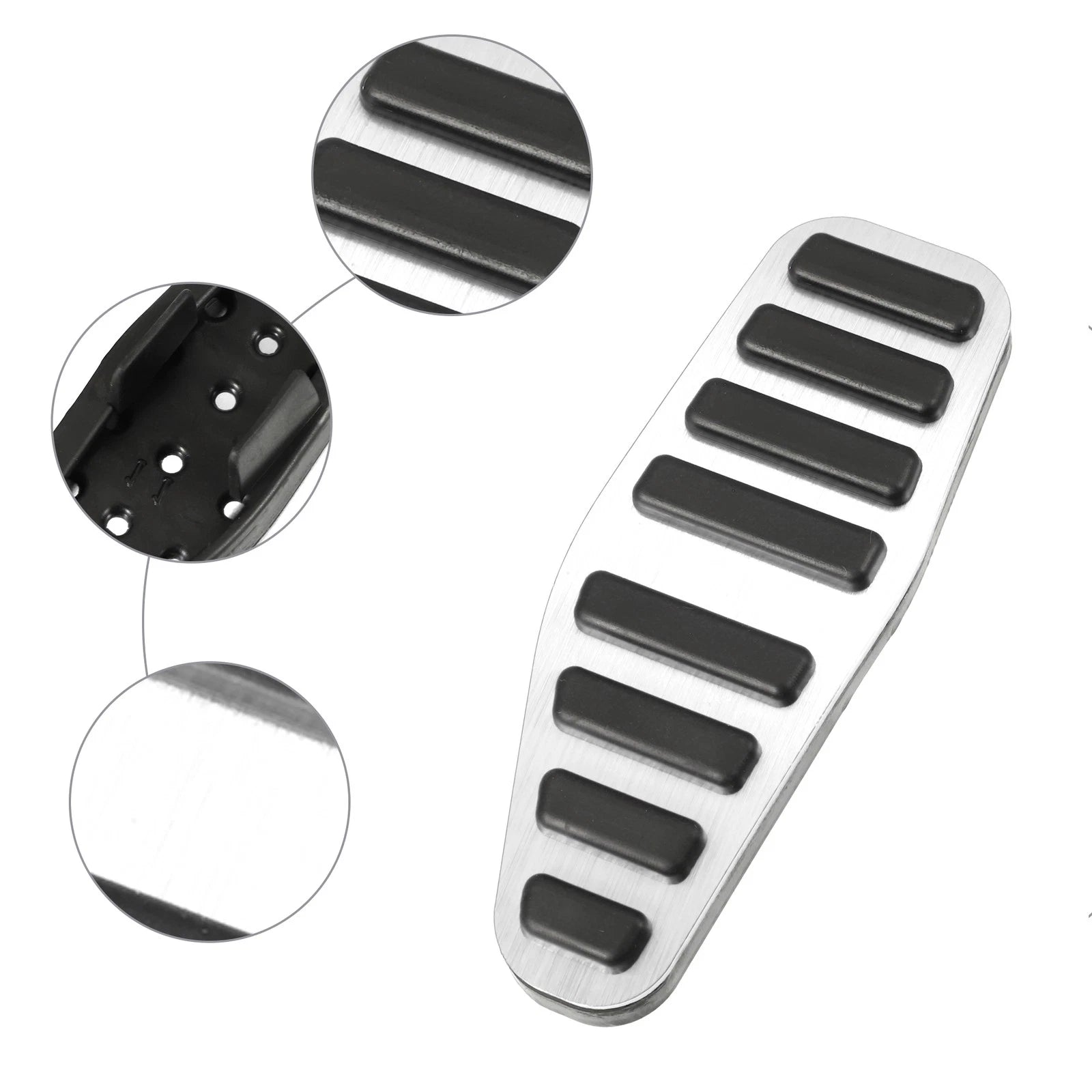 2X Gas Accelerator Brake Pedal Covers for Suzuki Jimny JB64W (2018–2023) Silver Tone