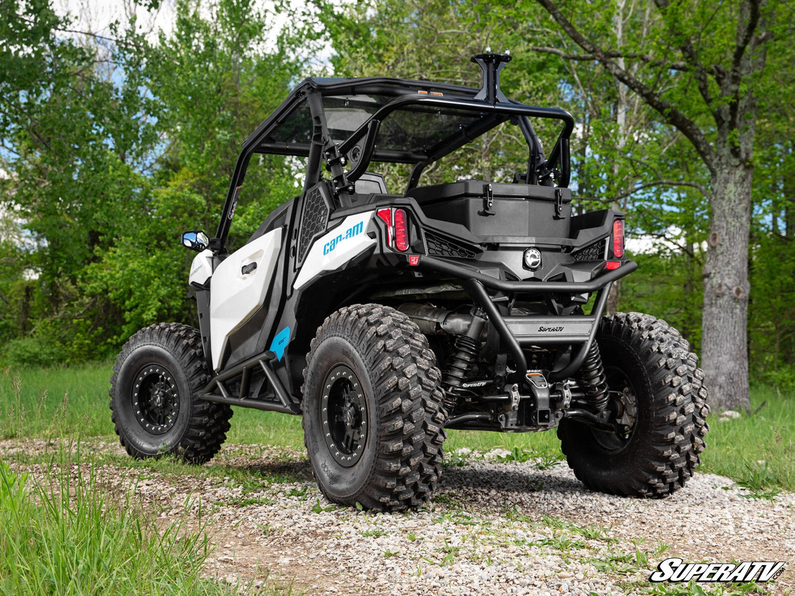 SuperATV Rear Bumper for Can-Am Maverick Trail 800/1000 (2018+) - Wrinkle Black