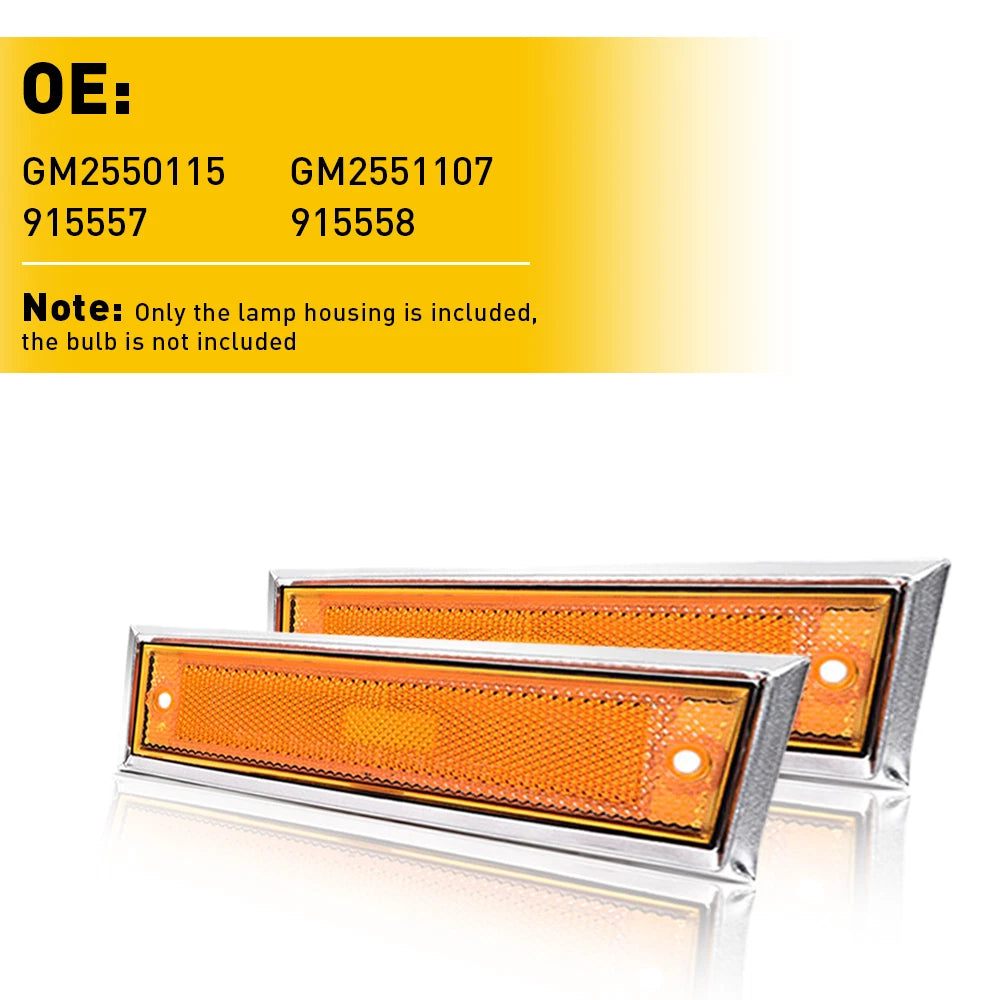 Side Chrome Bezel Marker Light Pair for Chevy Blazer GMC Jimmy (C/K)