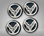 Engine Fluid Cap Cover Set 4 Piece Carbon Fiber for Chevrolet Corvette C8 (2020–2022)