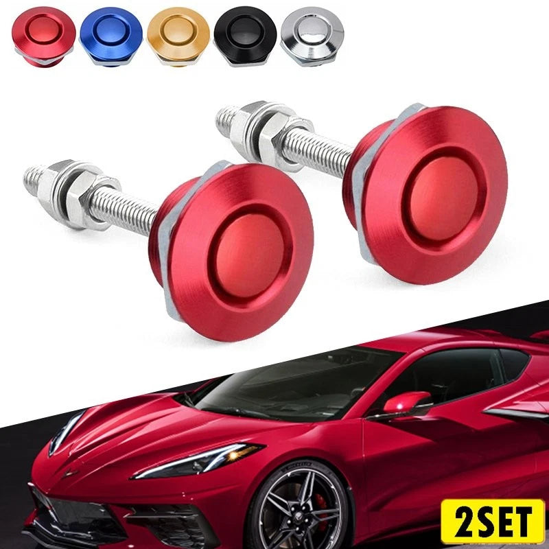 Set of 4 Push Button Quick Release Hood Pins for Universal Fit