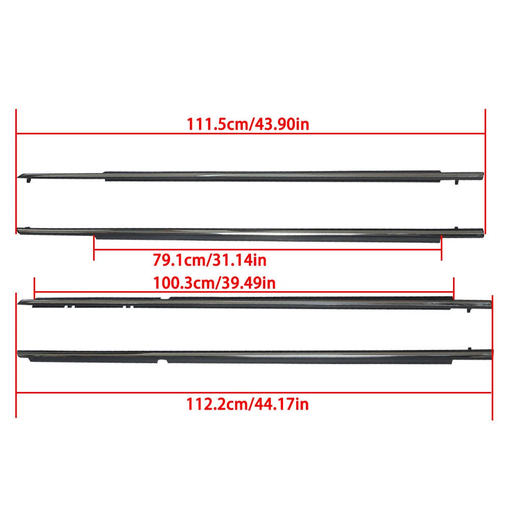 Set of 4 Window Weatherstrip Seals for Toyota Camry (2007–2011)