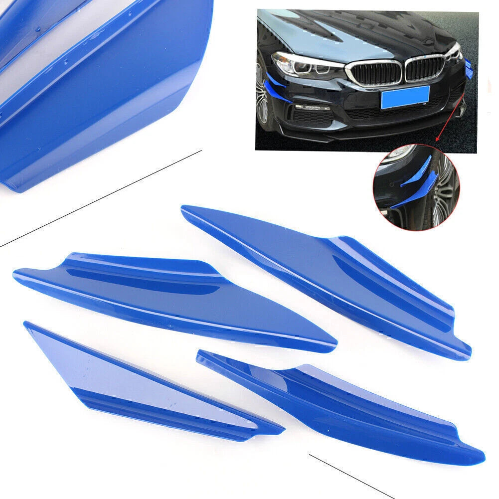 Universal ABS Plastic Front Bumper Canards Splitter Fins Body Spoiler