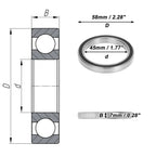 Deep Groove Ball Bearing 45x58x7mm for Scooter Skateboard (P0)