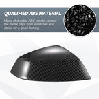Pair Rearview Mirror Cover Cap Black Carbon Fiber for Audi Q5 Q5L SQ5 Q7 SQ7 (2018–2023)