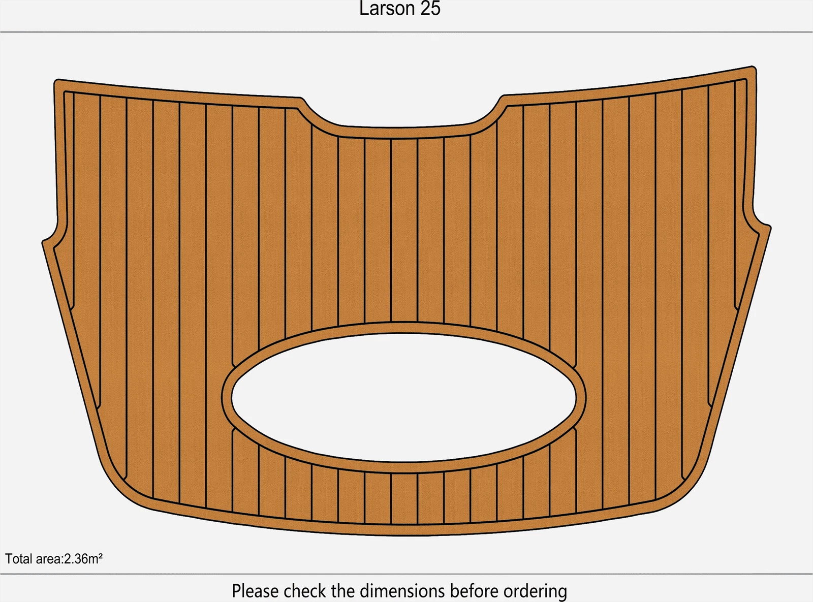 EVA Faux Teak Deck Flooring Mat for Larson 25 Swim Platform