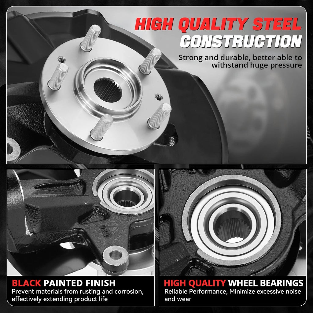 Front Left Loaded Wheel Bearing Knuckle for Fusion MKZ Milan (2003–2012)