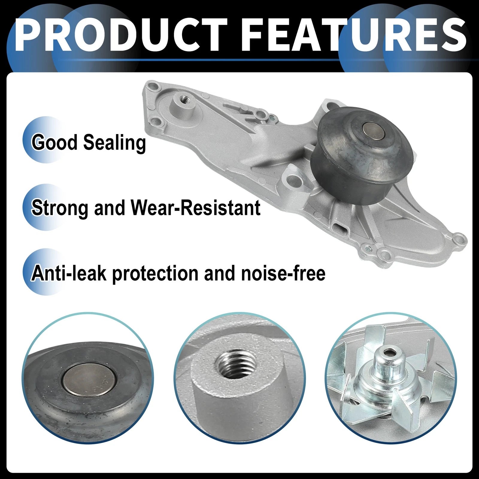 Water Pump with Tensioner Idler Pulley Kit for Acura CL (2001–2003) No. 14400P8AA01